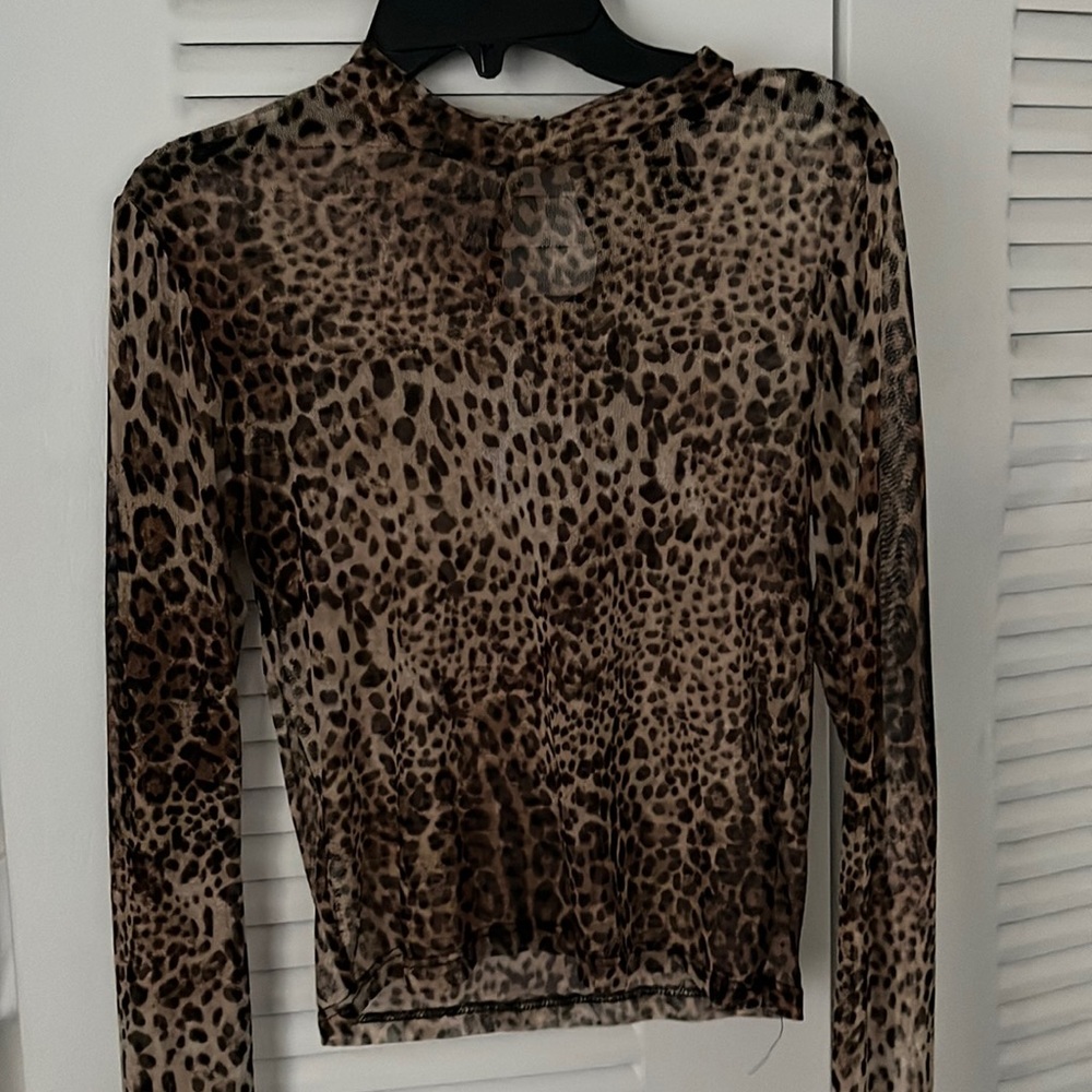Mesh leopard print Forever 21 top